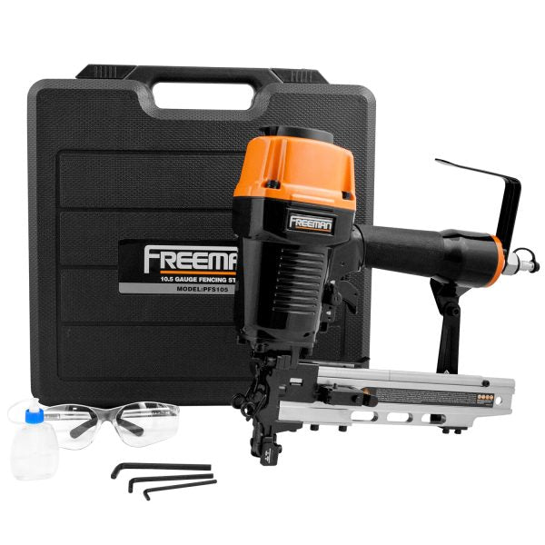 10.5-Gauge Pneumatic Fencing Stapler, 1/2-in Medium Crown Construction Staple Gun with Case