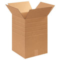 ZoroSelect Multi-Depth Corrugated Boxes, 12" x 12" x 18", Kraft, 25/Bundle