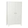 Armoire enfant blanche avec penderie et étagères amovibles