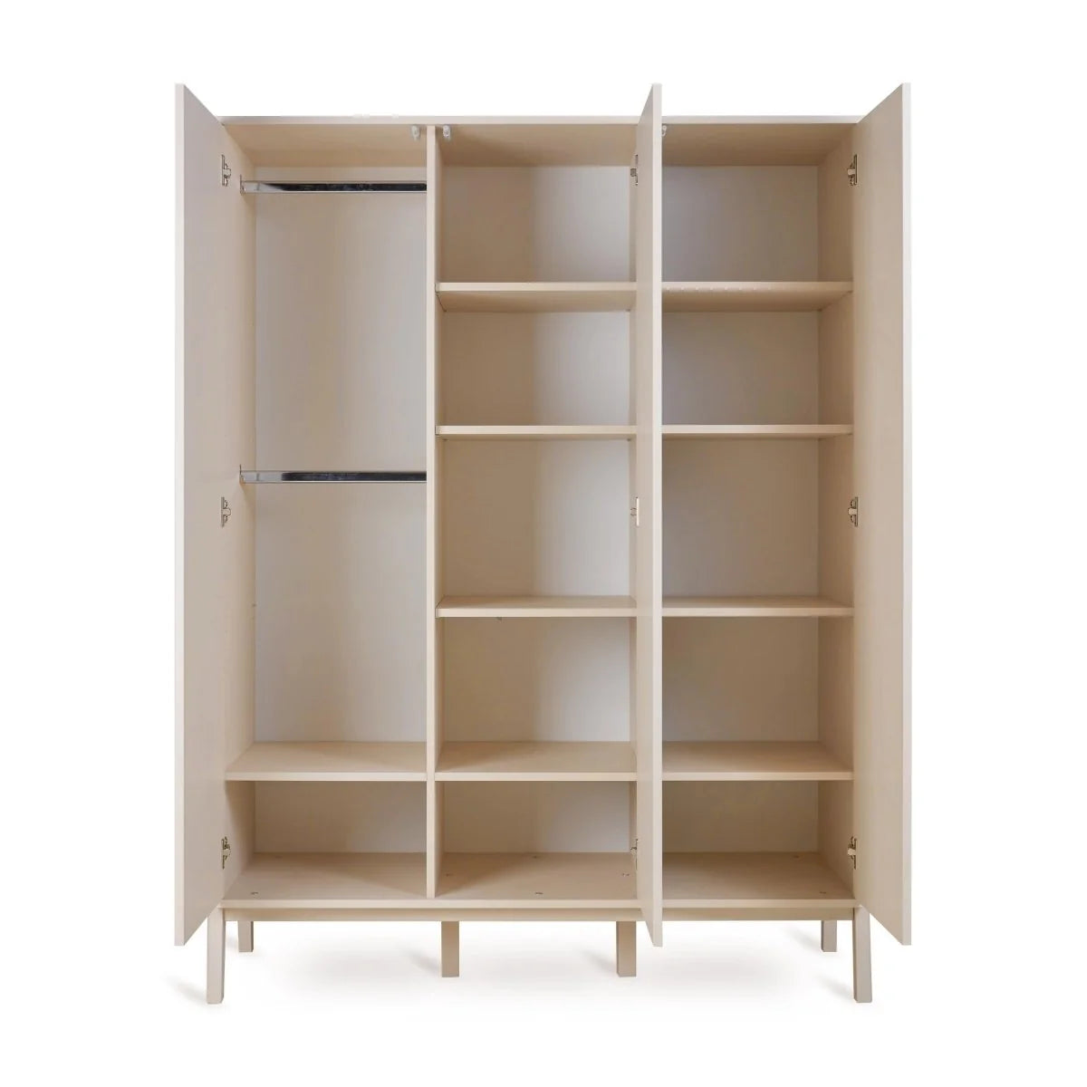 Grande armoire enfant argile 3 portes avec rangement modulable