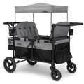 Convertible 4-Kid Wagon Stroller with 5 Seating Options, Canopy, Storage, Cooler & Safety Harnesses