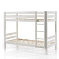 Lit superposé enfant blanc 90x200 cm hauteur 161 cm en pin massif avec sommier