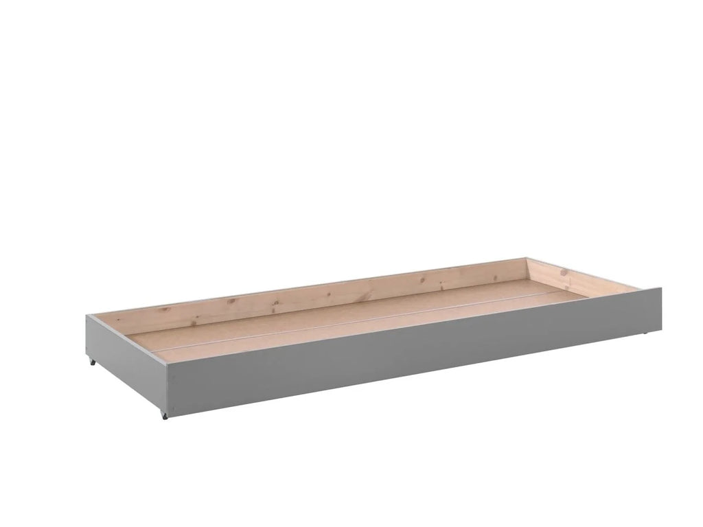 Lit superposé enfant gris 90x200 cm hauteur 182 cm en pin massif avec sommier