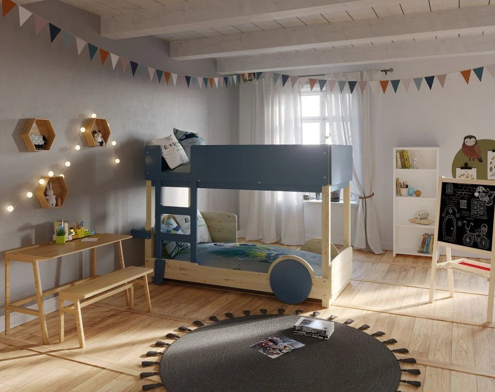 Lit enfant évolutif 90x190 cm en sapin massif avec sommier inclus
