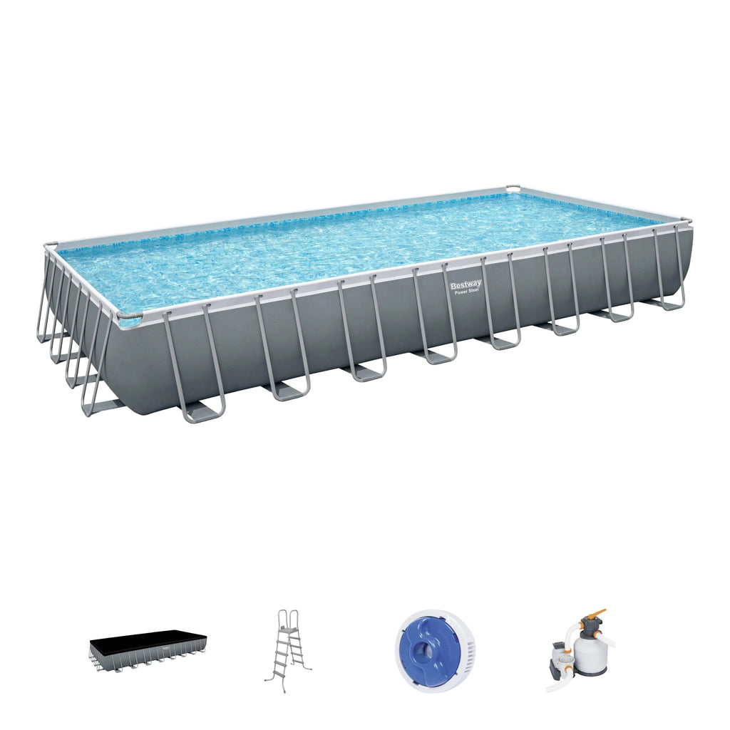 Bestway Power Steel 31'4" x 16' x 52" Rectangular Above Ground Pool Set