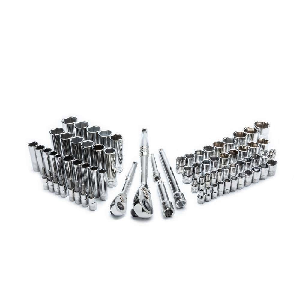 75-Piece Mechanics Tool Set with 1/4 in. & 3/8 in. Drive Ratchets, 144-Position Ratchet and SAE Metric Socket Set