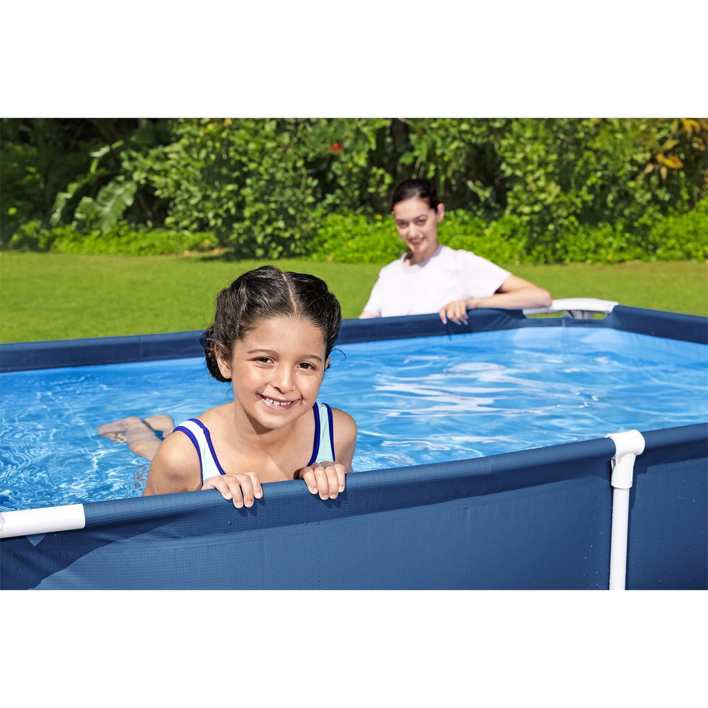 Bestway Steel Pro 87" x 59" x 17" Rectangular Above Ground Swimming Pool