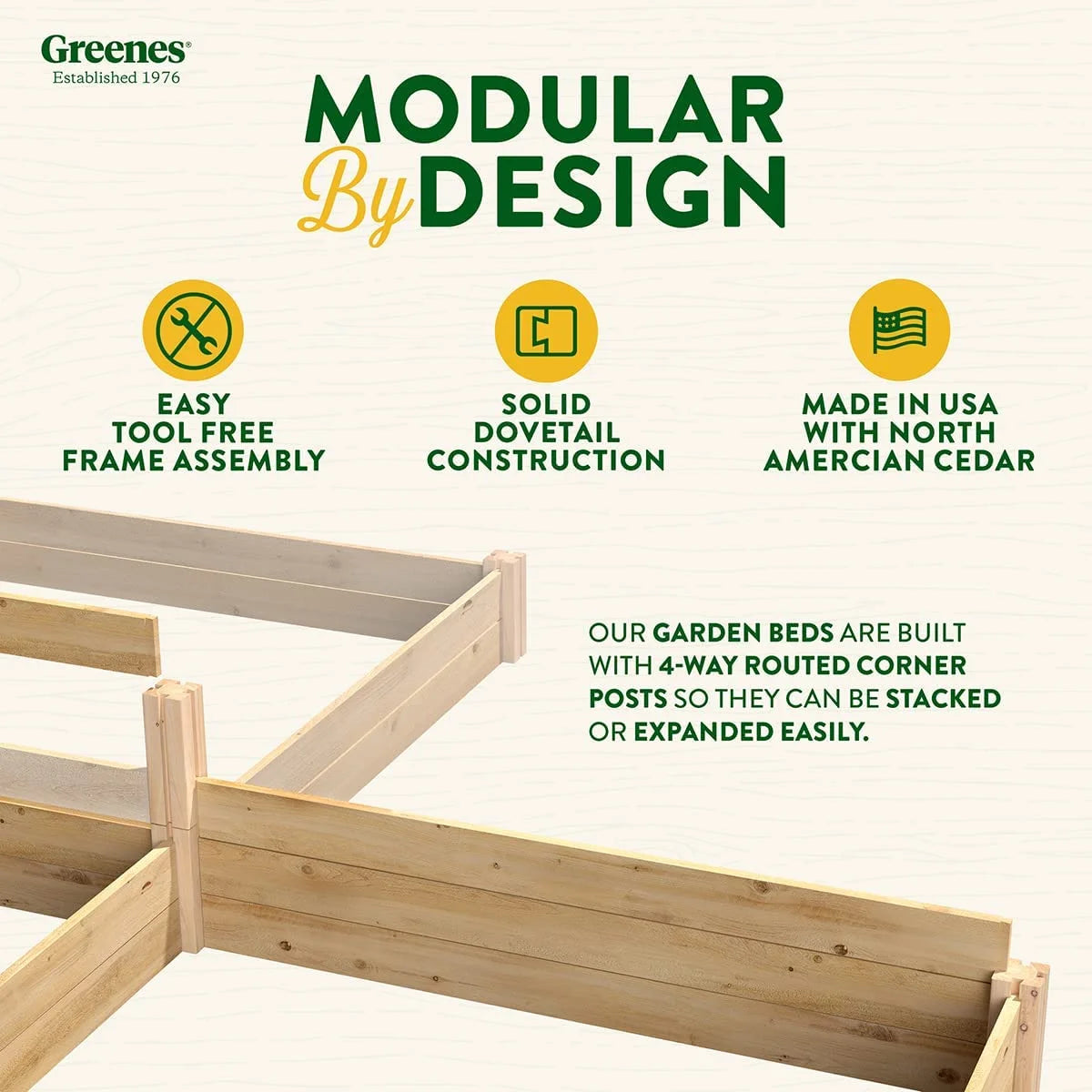 Original Cedar Raised Garden Bed, 2' x 4' x 10.5" - Made in with North Cedar