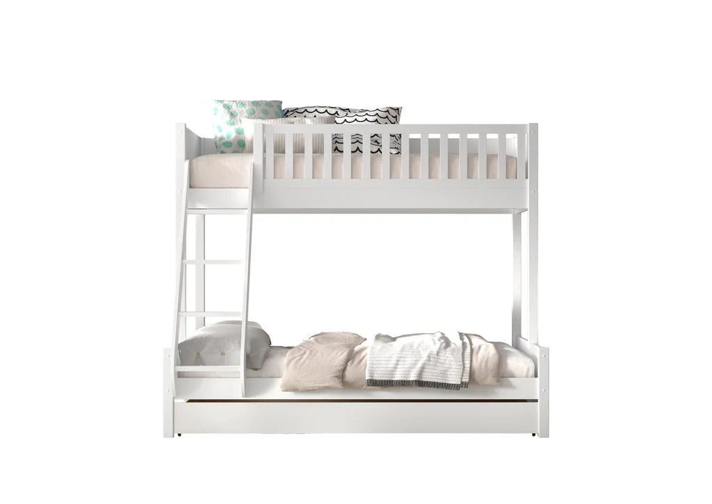 Lit superposé enfant blanc 3 places avec tiroir de rangement