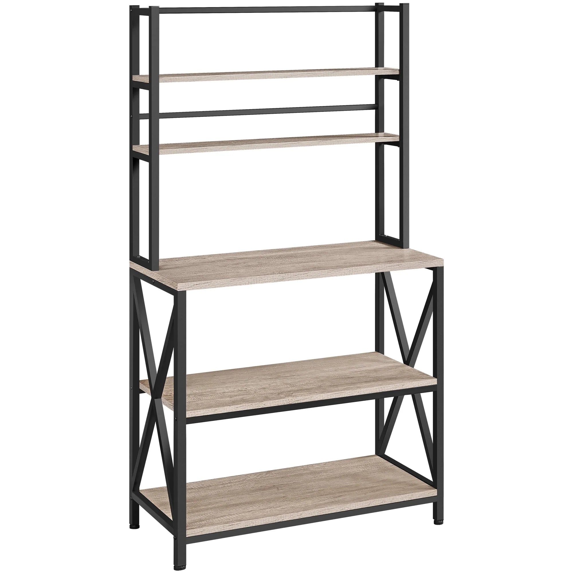 Easyfashion 16"W x 35.5"D x 64.5"H 5-Shelf Freestanding Shelves, Gray