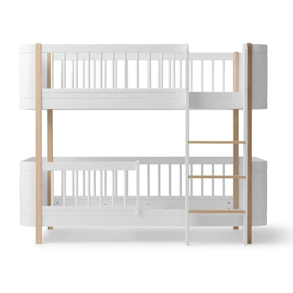 Mini+ Wood Lit superposé mi-haut enfant 68x162 cm avec rangement