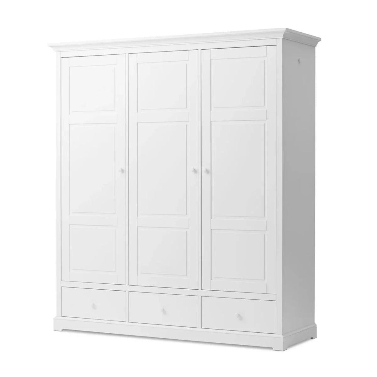 Armoire 3 portes avec penderie, tiroirs et étagères ajustables