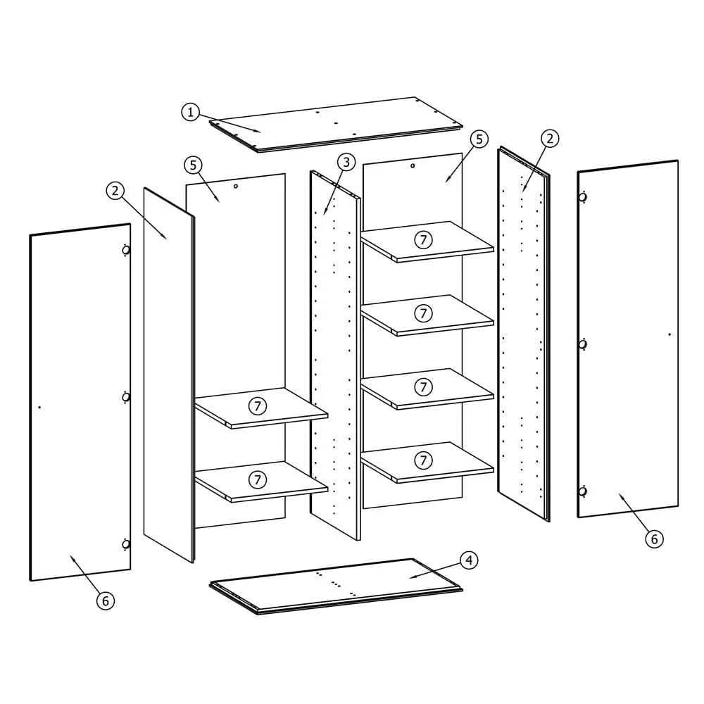 Armoire enfant blanc et bois avec penderie et étagères réglables