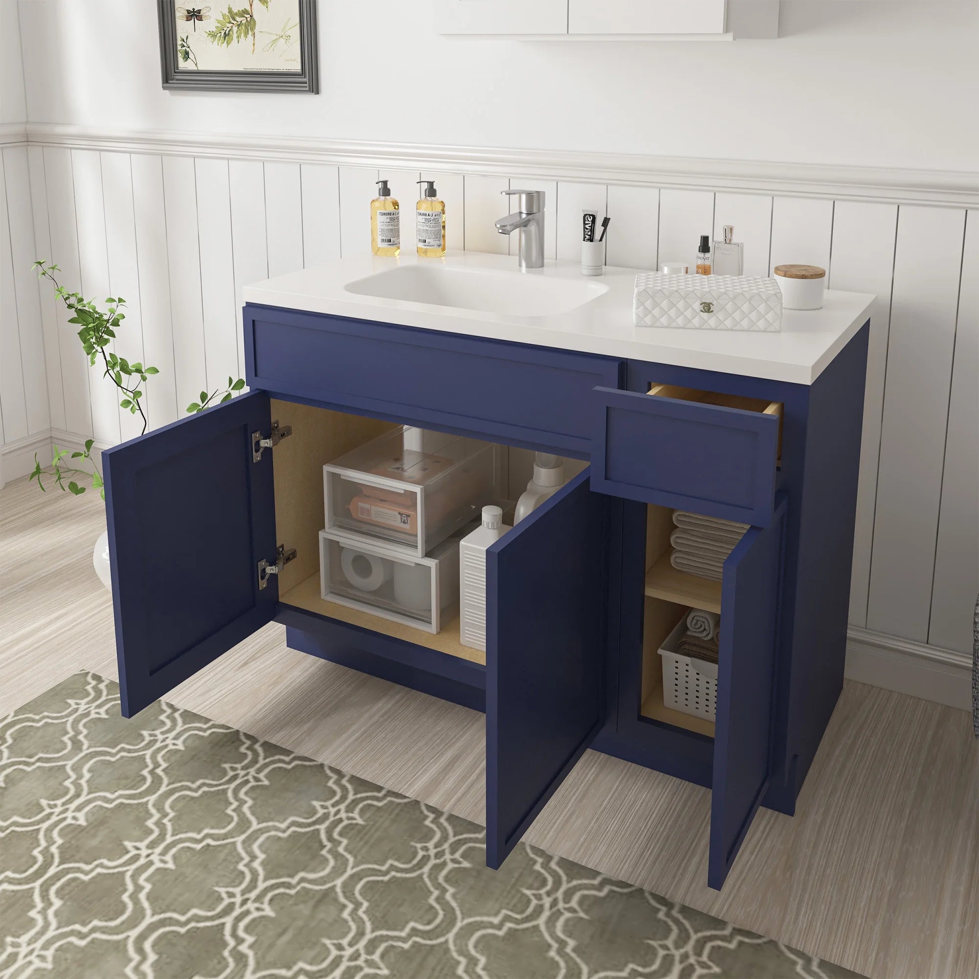 45 in. W x 21 in. D x 32.5 in. H Bath Vanity Cabinet without Top in Brown
