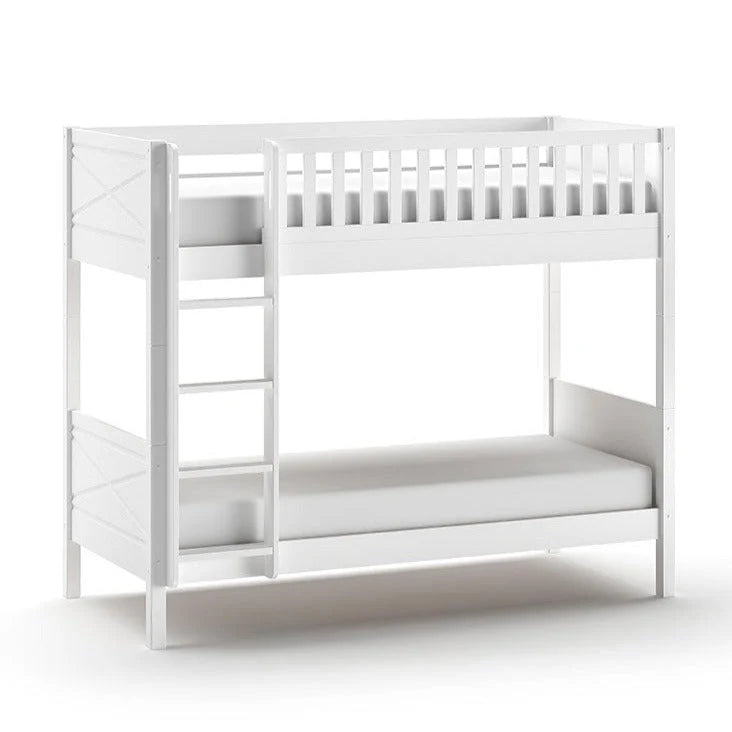 Lit superposé enfant blanc 2 places avec tiroir compatible
