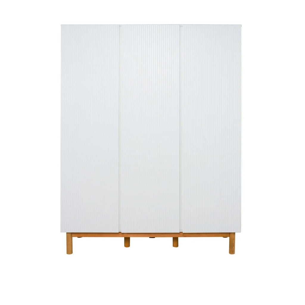 Grande armoire enfant blanche 3 portes avec penderies et étagères