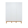 Grande armoire enfant blanche 3 portes avec penderies et étagères