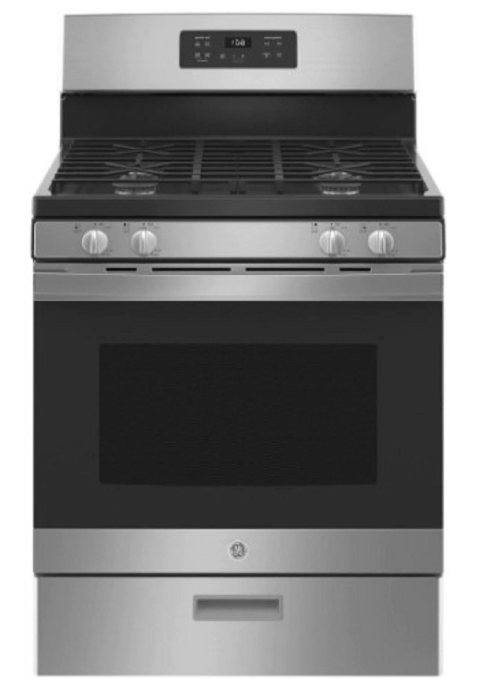4.8 Cu. Ft. Freestanding Gas Range - Gas Stove with Simmer Burner Continuous Grates and Broiler Drawer