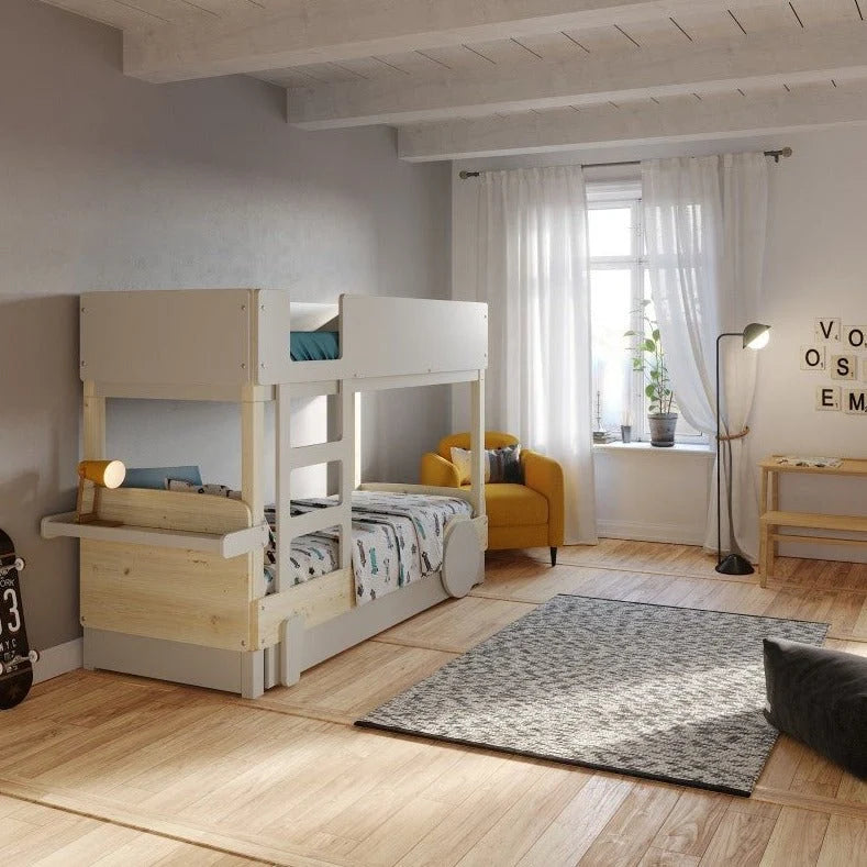 Lit enfant évolutif 90x190 cm avec tiroir-lit et sommier inclus