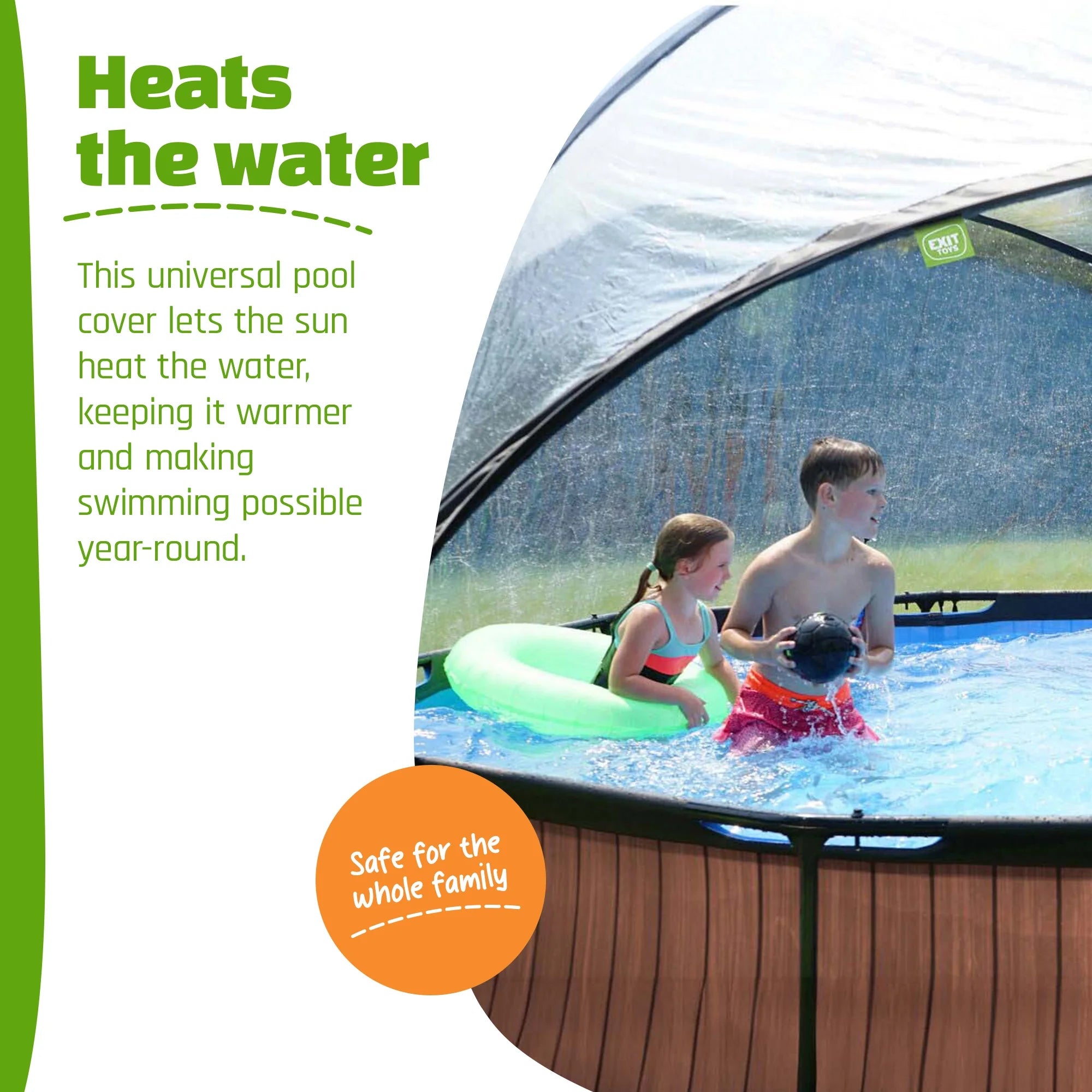 EXIT Toys UV Resistant Pool Covers, PVC Transparent, 104" x 104" x 55"