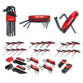 100-Piece SAE & Metric Combination Hex Key Set, Hardened Steel Allen Wrench Kit with Ball End & Flat End Storage Rack