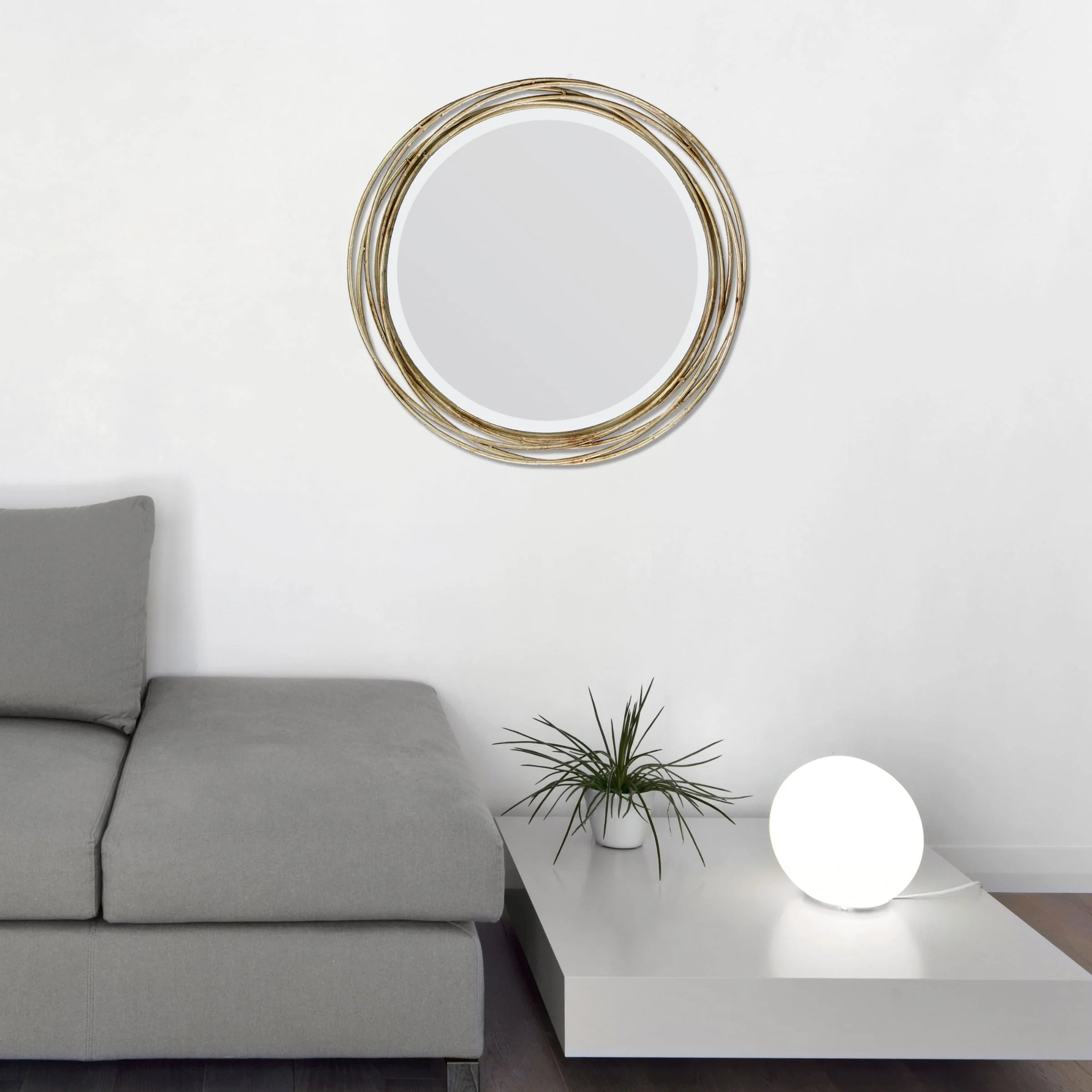 Better Homes & Gardens Round Metal Decorative Wall Mirror, 17.13 x 17.13 x 3.15 inches