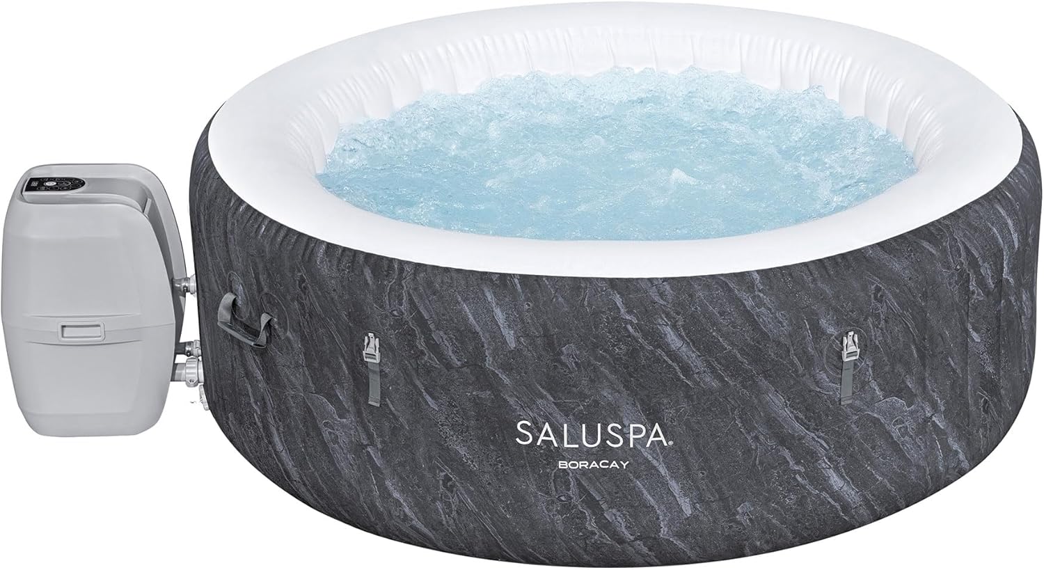 2-4 Person Inflatable Hot Tub Spa - Portable Outdoor Jacuzzi with 120 AirJets and EnergySense Cover