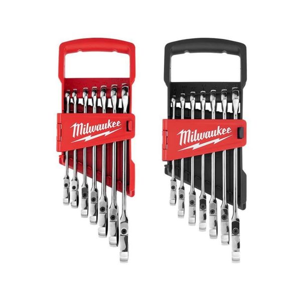 14-Piece Flex Head Ratcheting Combination Wrench Set SAE Metric, 144-Position Reversible Ratchet Wrenches