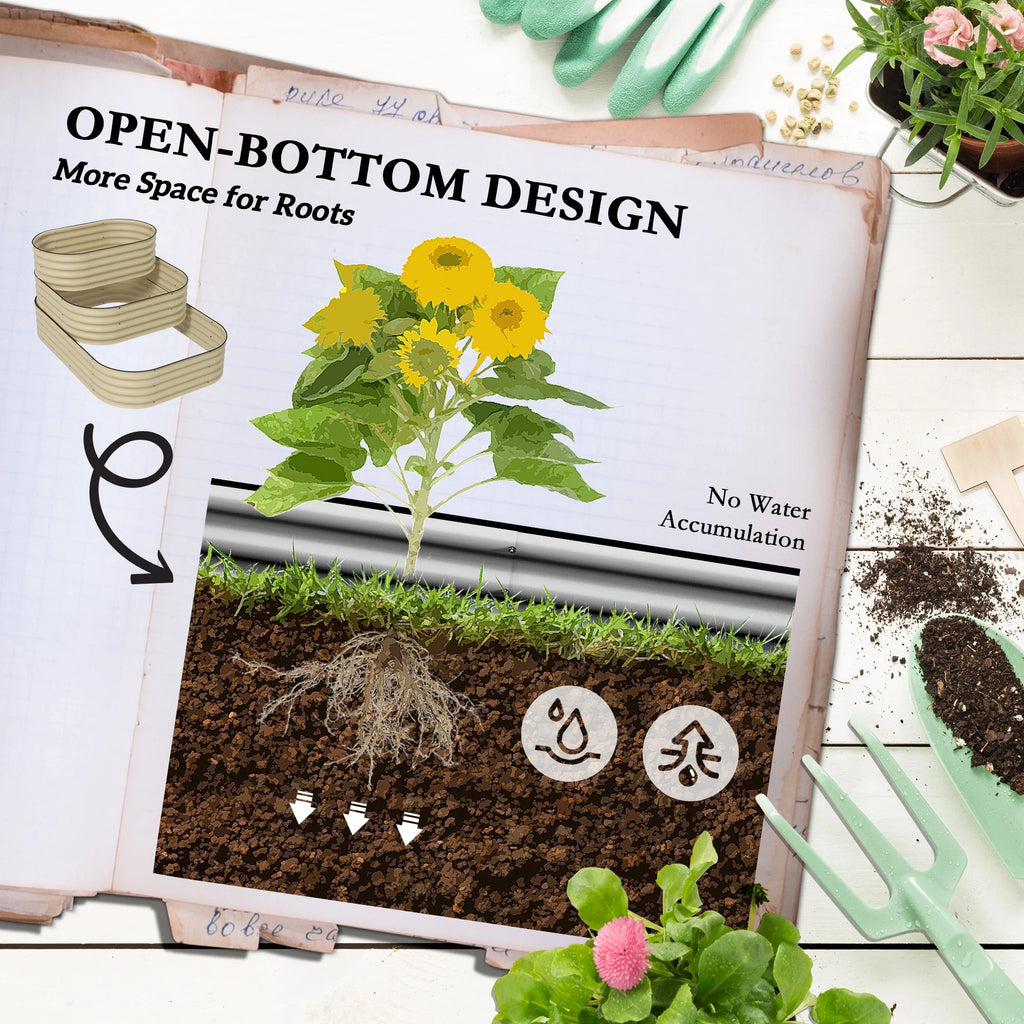 Outsunny 3-Tier Raised Garden Bed 62.25" x 43" x 32.25" Planter Set, Green