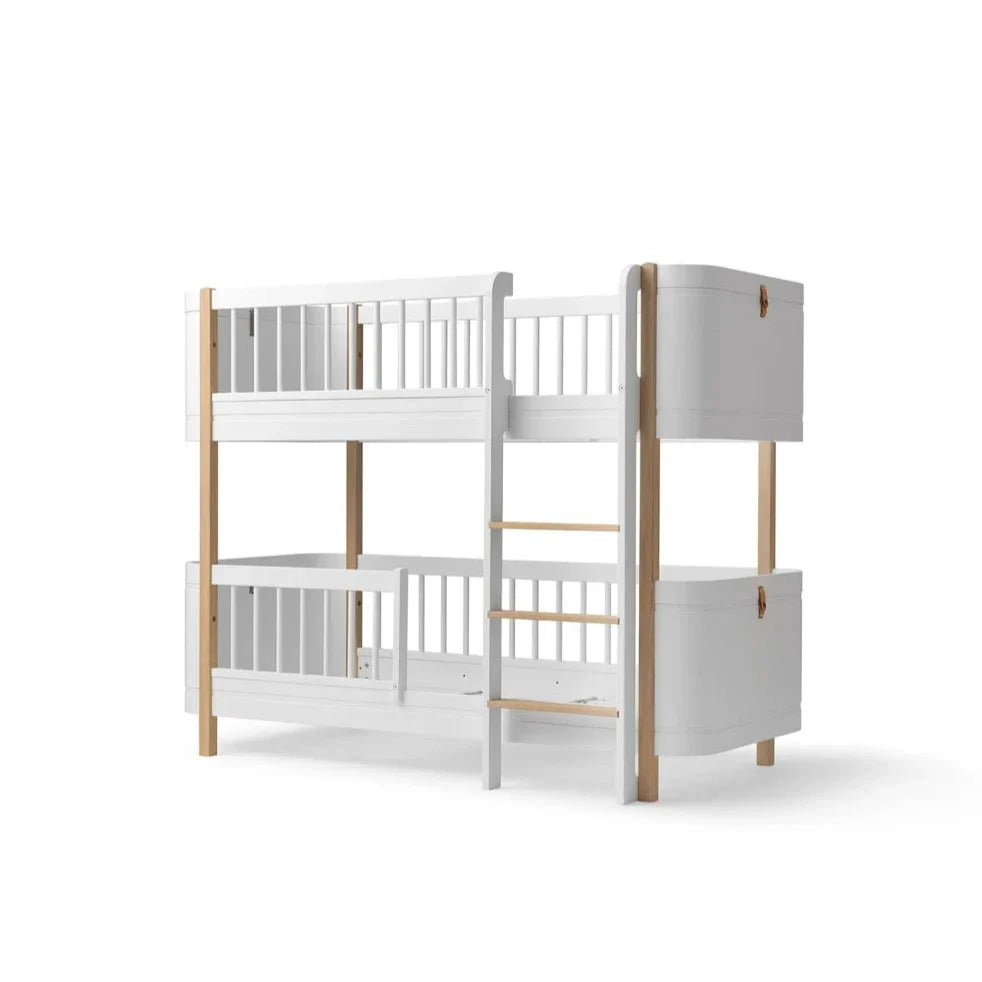 Mini+ Wood Lit superposé mi-haut enfant 68x162 cm avec rangement
