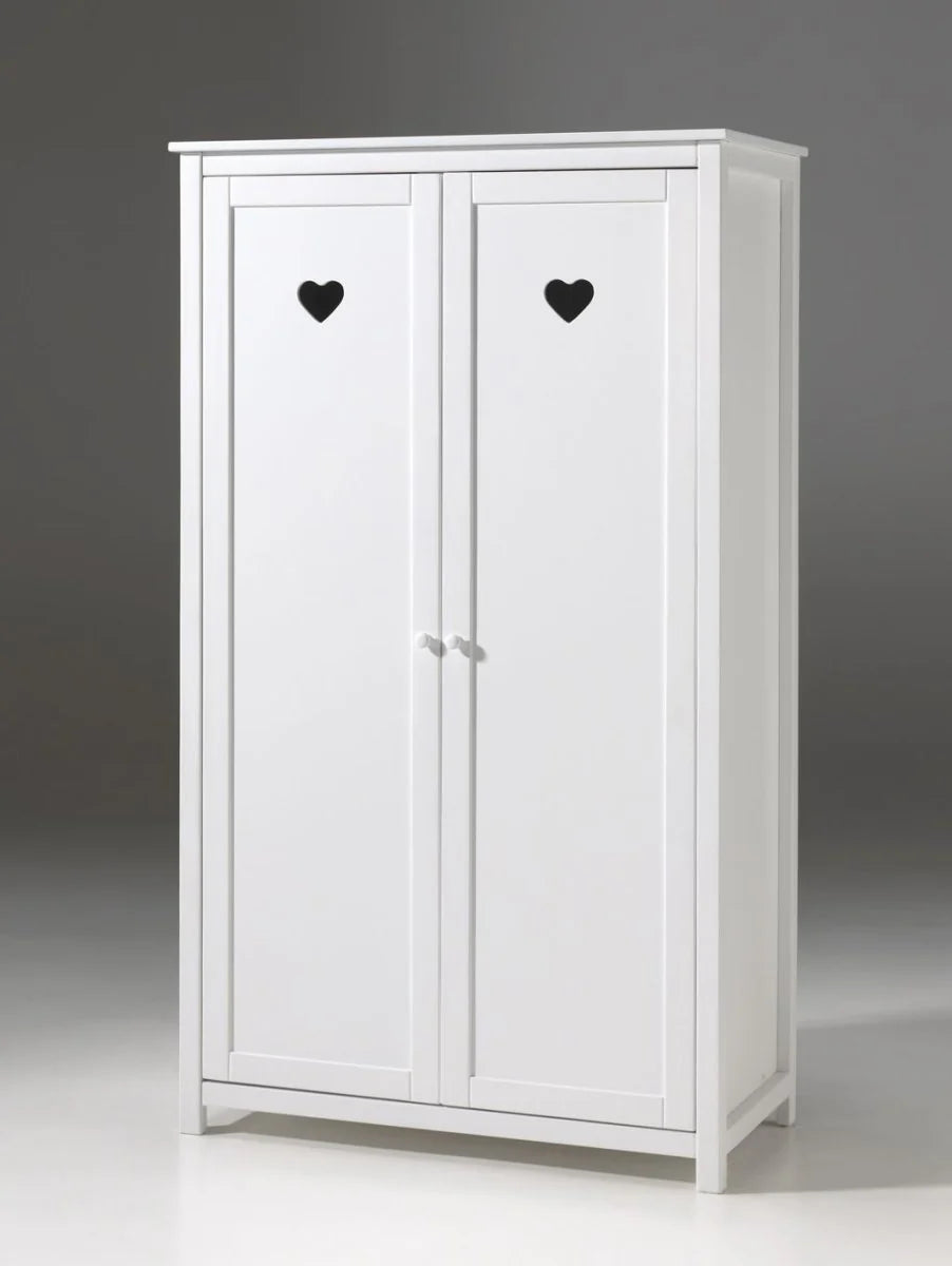 Armoire enfant blanche 2 portes avec fermeture douce et étagères