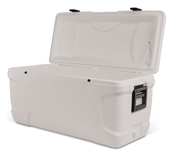 150 Quart Marine Hard Side Cooler - Large Ice Chest with THERMECOOL Insulation, Fish Ruler & Drain Plug