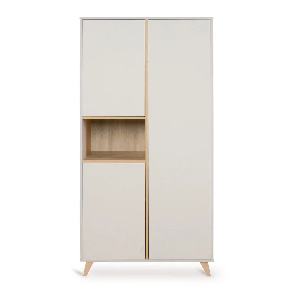 Armoire enfant argile 3 portes avec penderies et étagères réglables