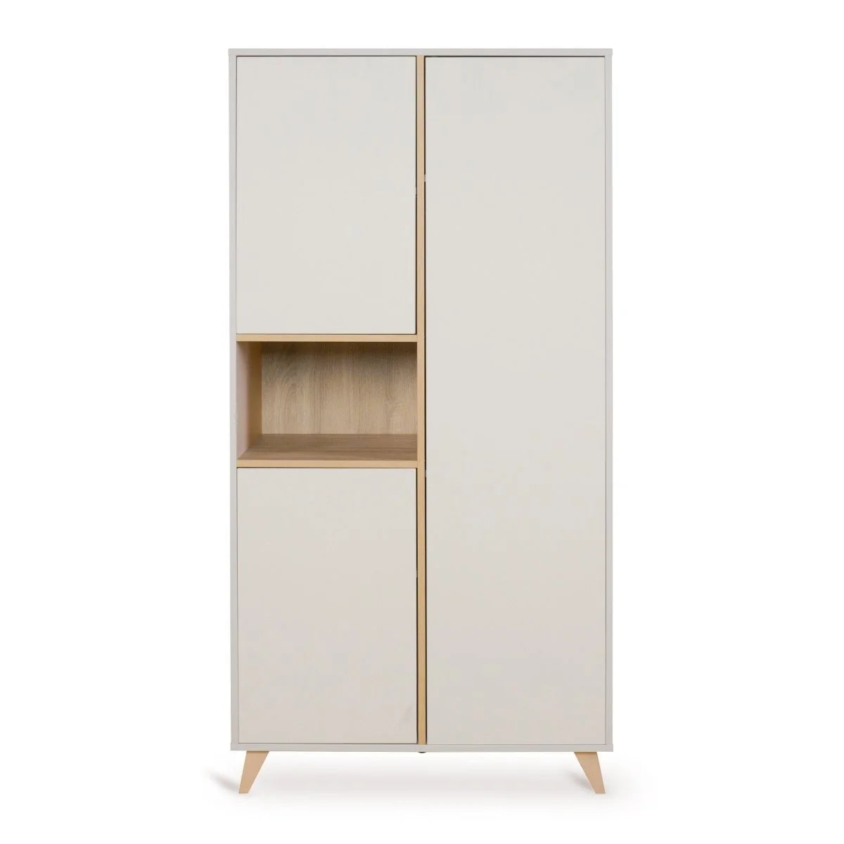 Armoire enfant argile 3 portes avec penderies et étagères réglables