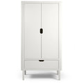 Armoire enfant blanche double porte avec étagères réglables et tiroir