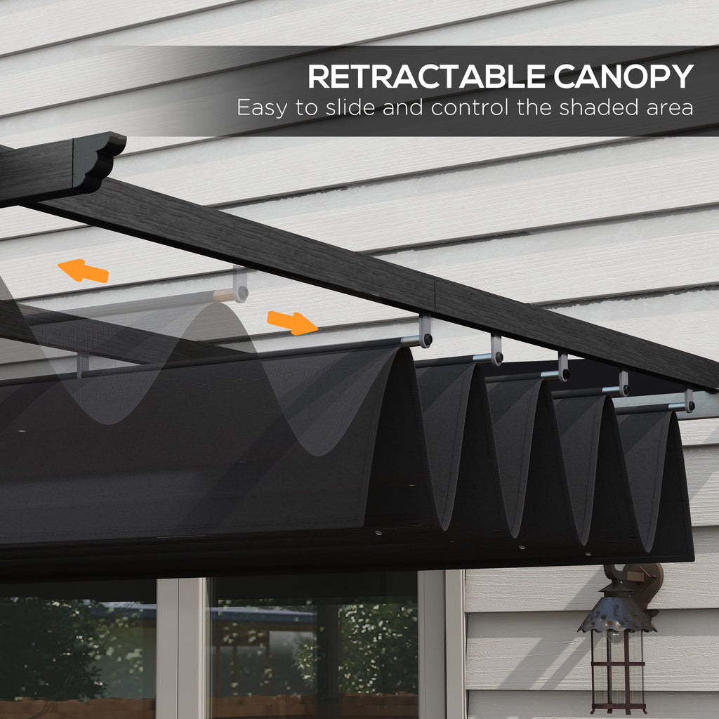 Outsunny 10' x 10' x 88.25" Cream White Aluminum Pergola, Retractable Canopy and Water-Resistant