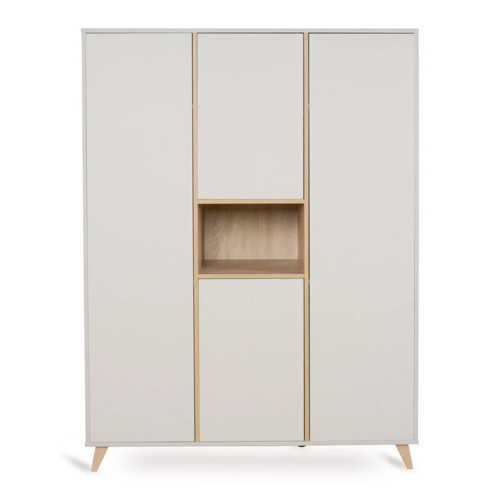 Armoire enfant argile 4 portes avec 8 étagères et 4 penderies