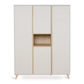 Armoire enfant argile 4 portes avec 8 étagères et 4 penderies