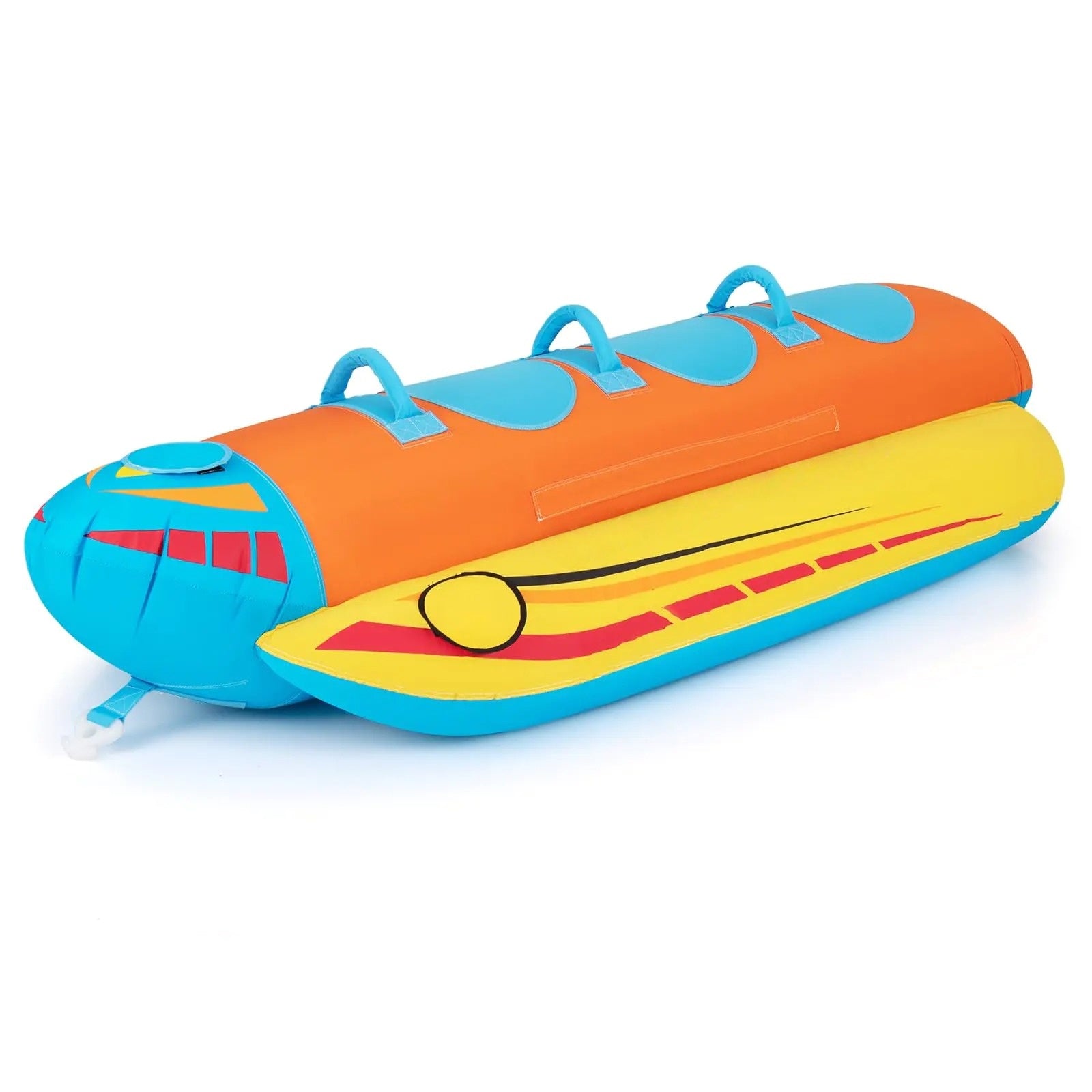3 Person Inflatable Banana Boat Towable Tube - Heavy Duty Water Sports Boat with EVA Seats & Quick Connect