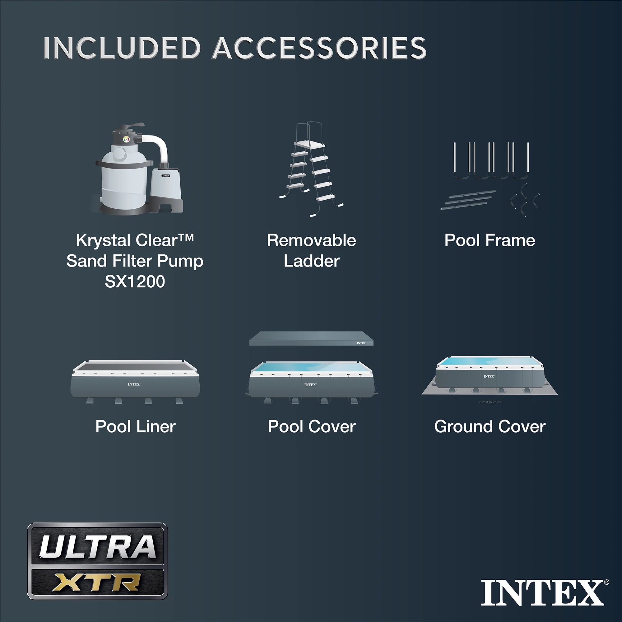 INTEX 18ft x 9ft x 52in Ultra XTR Above Ground Pool and Solar Pool Cover