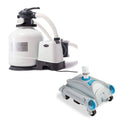3000 GPH Above Ground Sand Filter Pump with Automatic Timer & Vacuum Cleaner