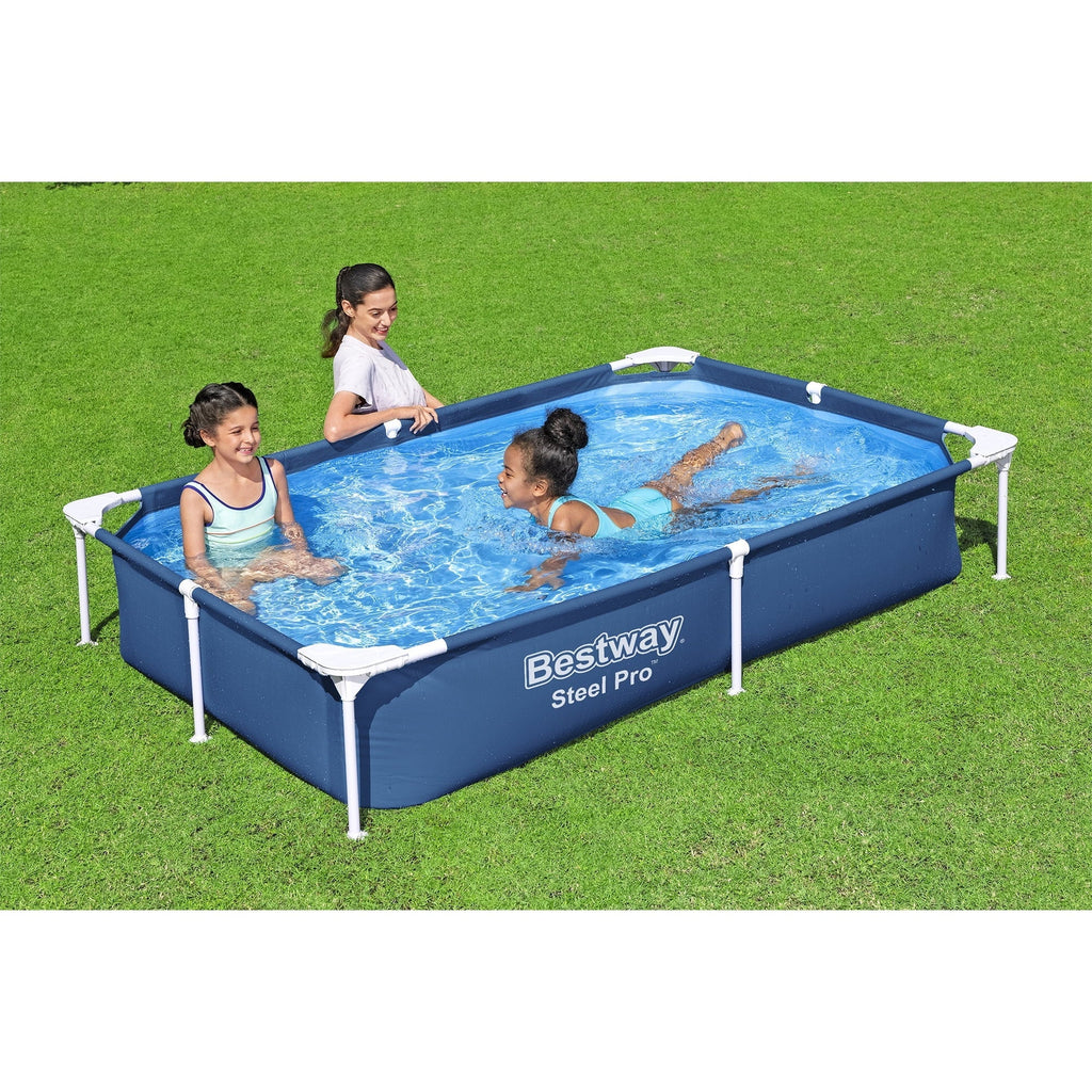 Bestway Steel Pro 87" x 59" x 17" Rectangular Above Ground Swimming Pool