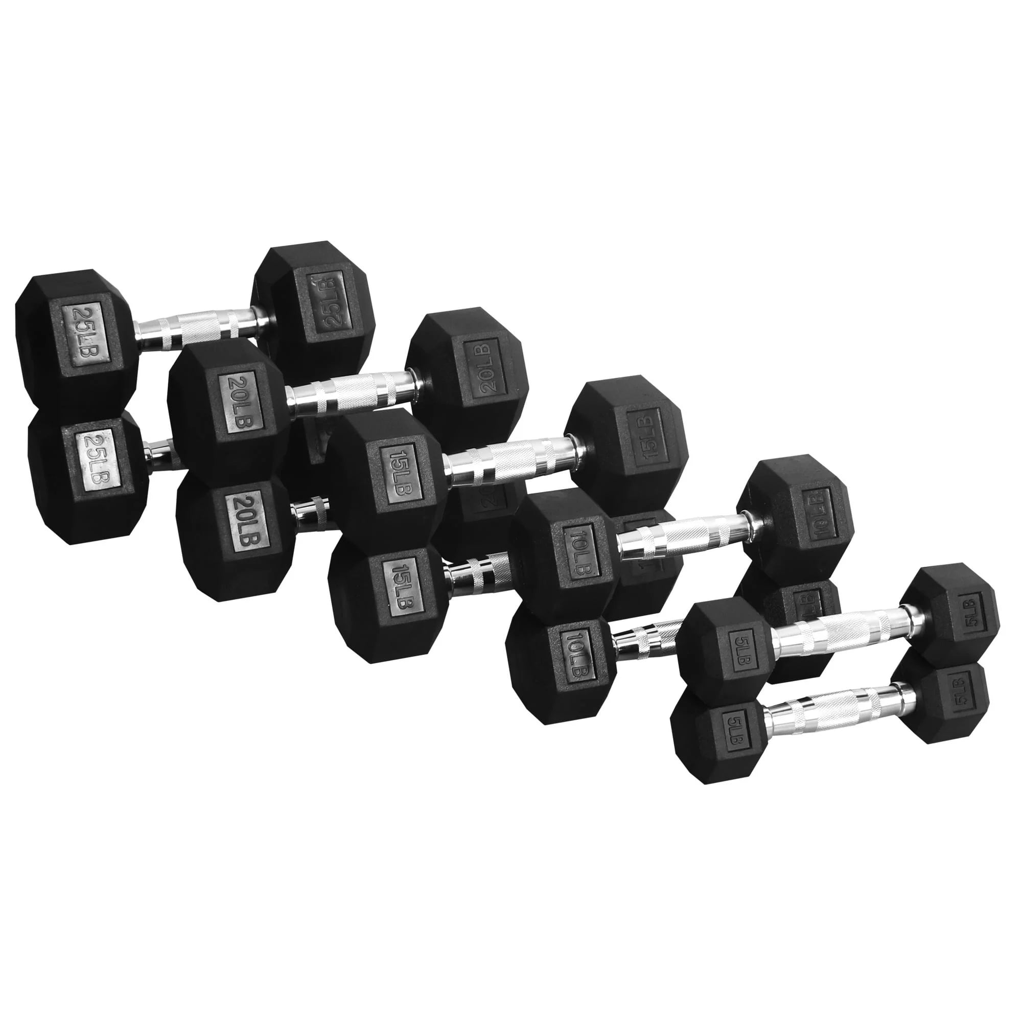 BalanceFrom Non Slip Grip Rubber Hex Dumbbell Set, 5.00 x 12.00 x 5.00 in