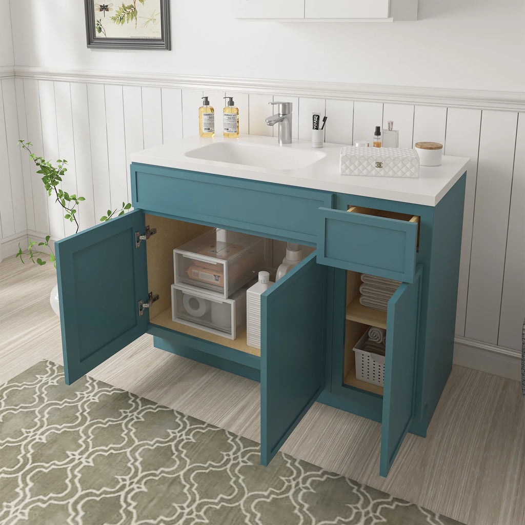 45 in. W x 21 in. D x 32.5 in. H Bath Vanity Cabinet without Top in Brown