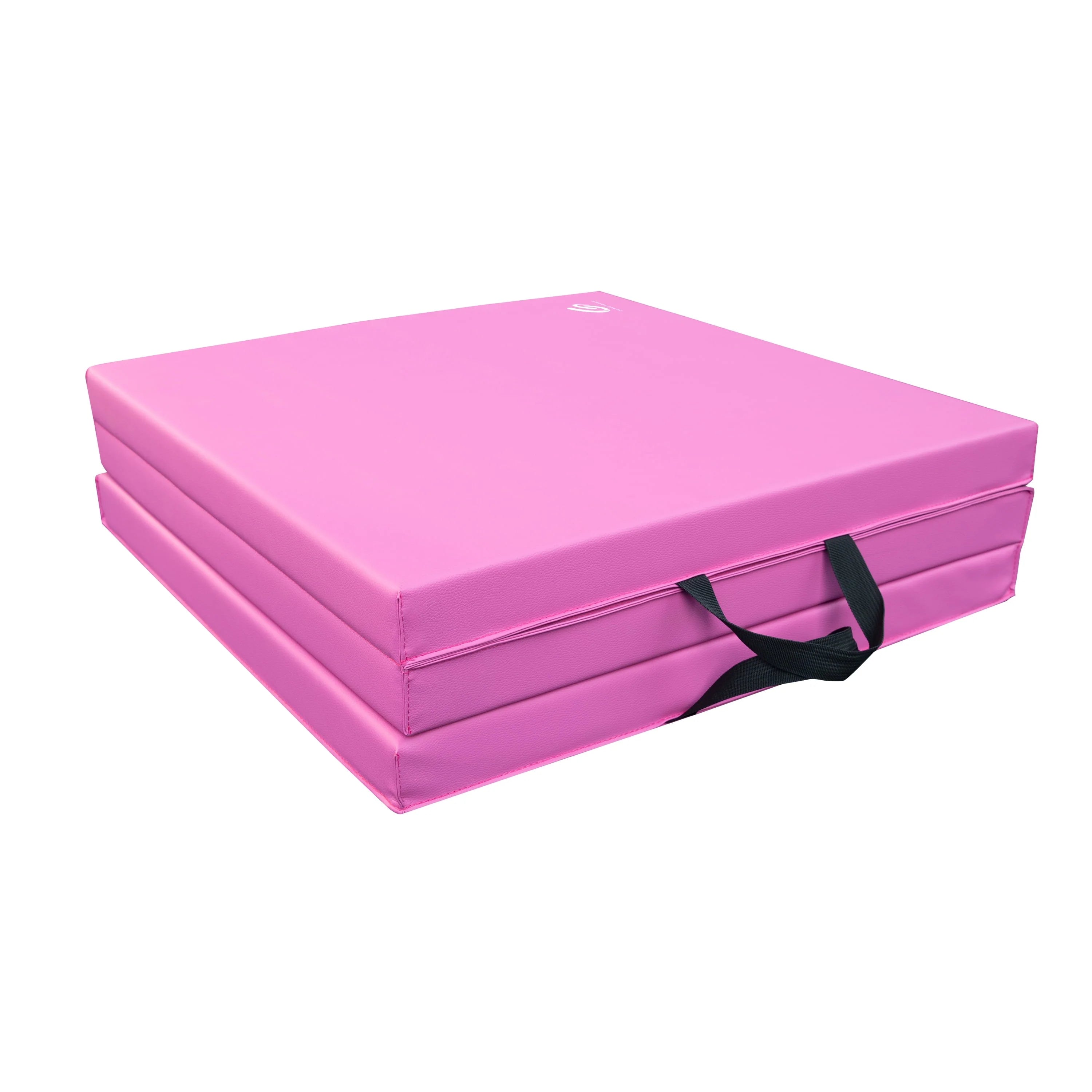 Coinus Sports Tri-Fold Gymnastics Exercise Mat with Handles, 6' x 2' x 2", Pink