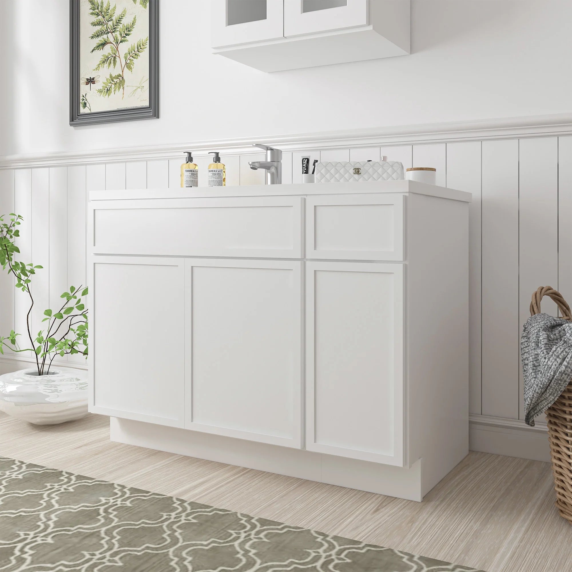 45 in. W x 21 in. D x 32.5 in. H Bath Vanity Cabinet without Top in Brown
