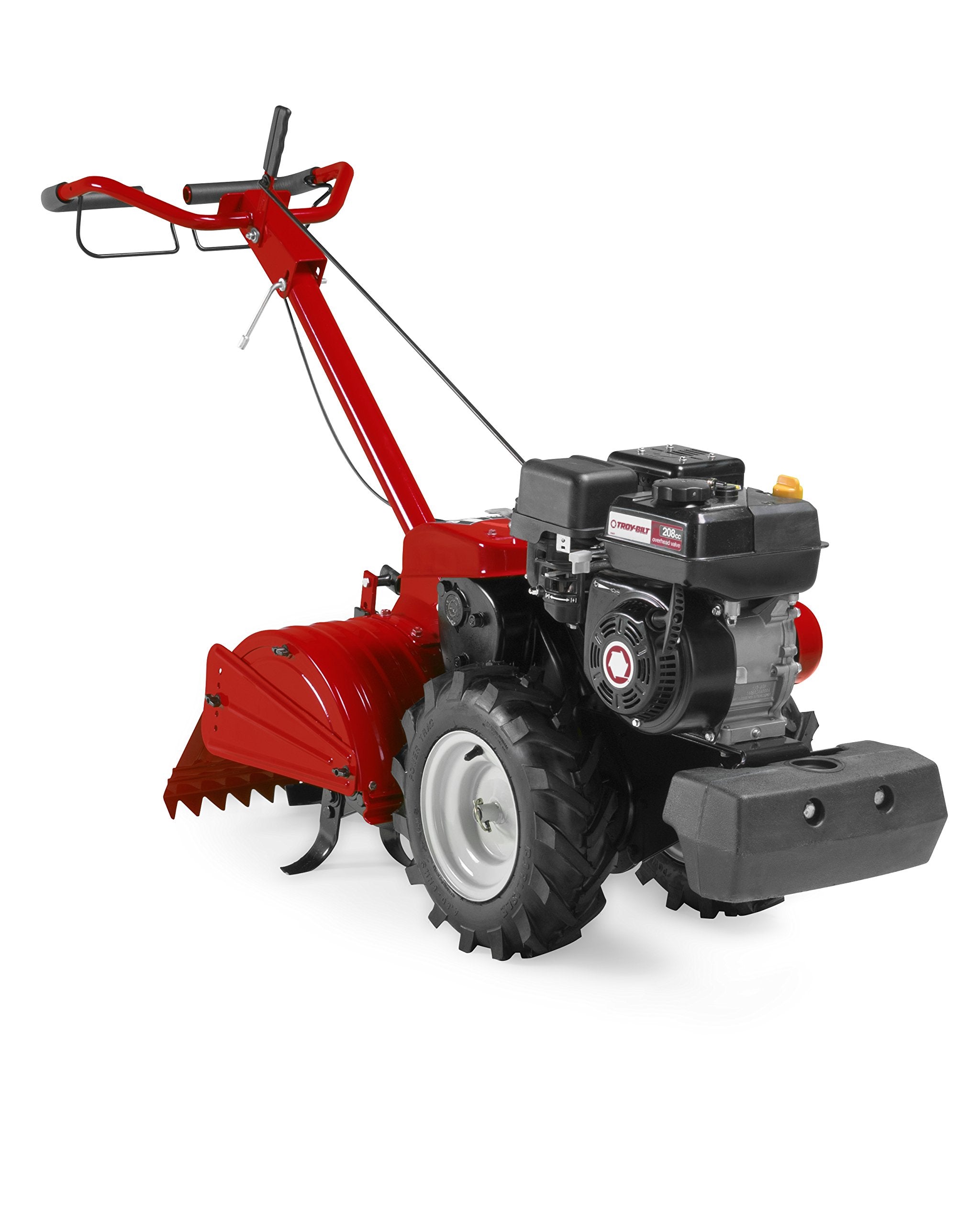 208cc Front Tine Tiller Cultivator - 18-Inch Dual Direction Gas Powered Garden Tiller with Adjustable Handle & 13-Inch Wheels