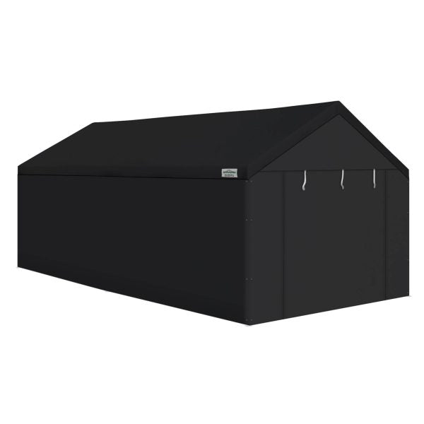 10x20 ft Straight Leg Instant Canopy Tent with Sidewalls, Pop-Up Outdoor Party Shelter & Carport, Black