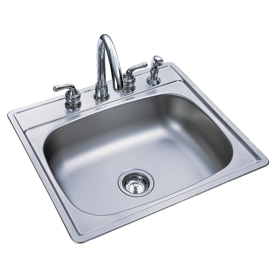 Fhp FSS704NB 25" X 22" X 7" Satin Stainless Steel 4 Hole Sink