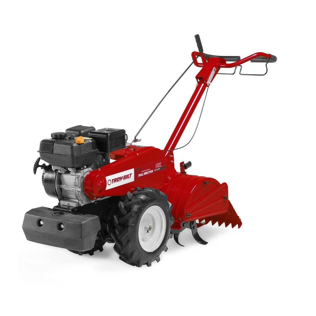 208cc Front Tine Tiller Cultivator - 18-Inch Dual Direction Gas Powered Garden Tiller with Adjustable Handle & 13-Inch Wheels